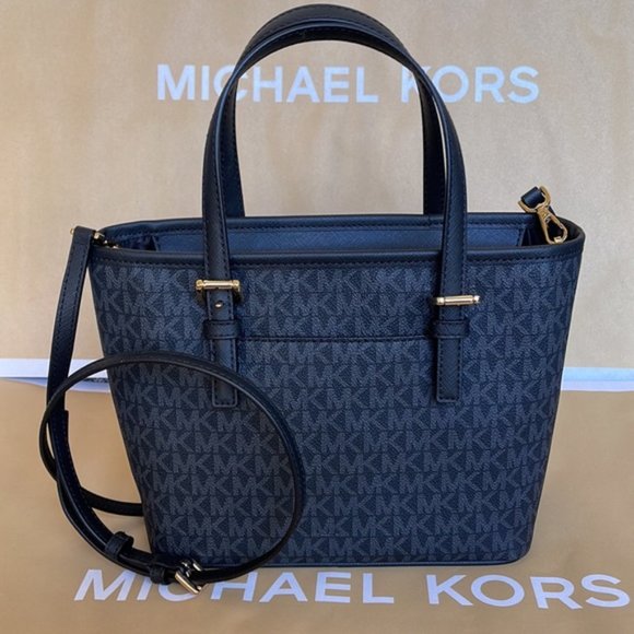 Michael Kors Jet Set Travel XS Carryall Tote Top Zip Tote Black - Picture 12 of 16